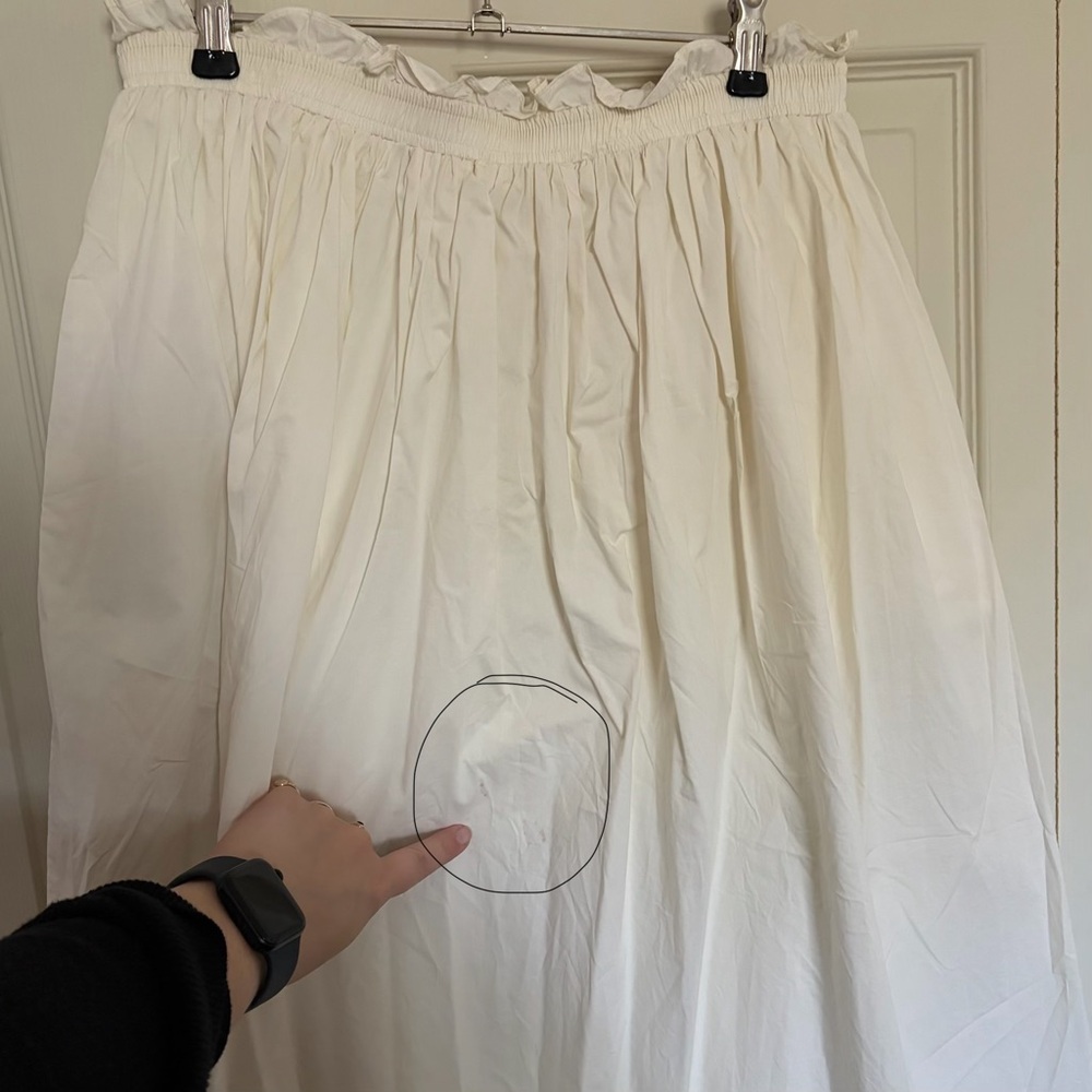 Women's Cream Maxi Skirt with Floral Embroidery - Picture 6 of 7